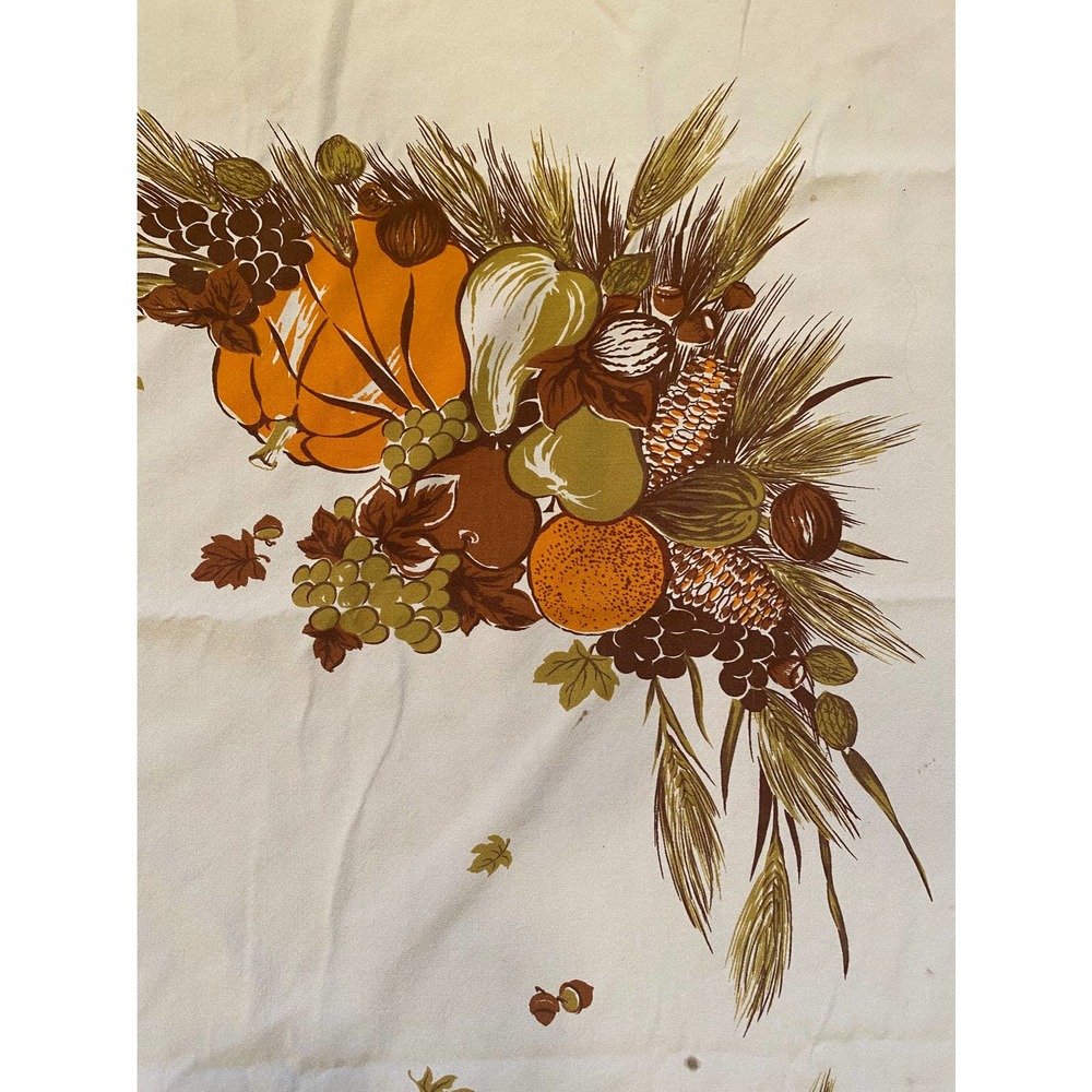 Vintage California Hands Harvest Thanksgiving Tablecloth  53” x 66”